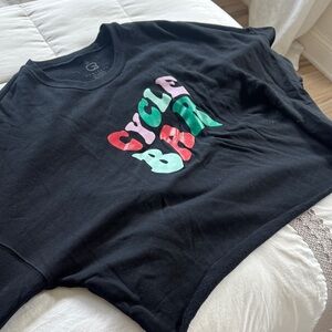 Cyclebar Black cropped Sweatshirt with Multicolor Logo